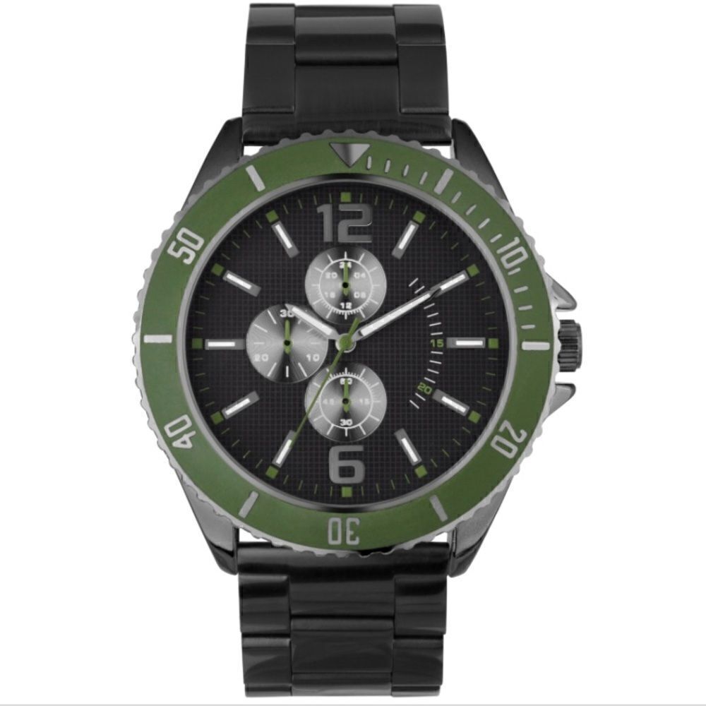 NWT Inc International Concepts Men's Black Stainless Steel Bracelet Watch 47mm